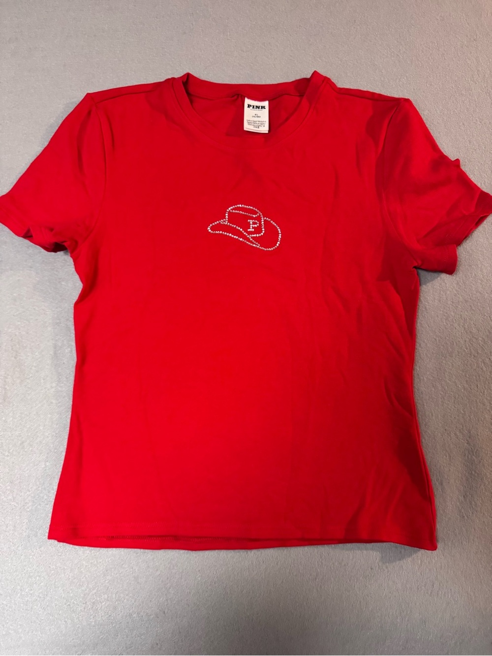 PINK Victoria's Secret Red Crewneck Tee